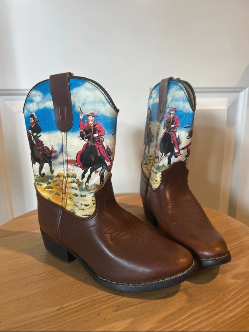 Kids Durango Western Cowboy Boots with Blue Scenic Shaft